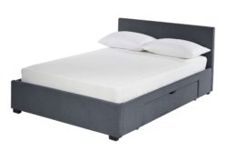 Hygena Lavendon 2 Drawer Kingsize Fabric Bed Frame - Grey